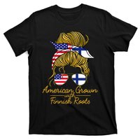 American Grown With Finnish Roots Finland And Usa Flag T-Shirt