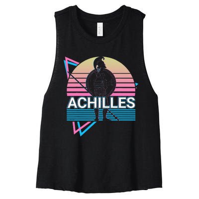 Achilles Greek Warrior Ancient Greek Mythology Retro Women's Racerback Cropped Tank