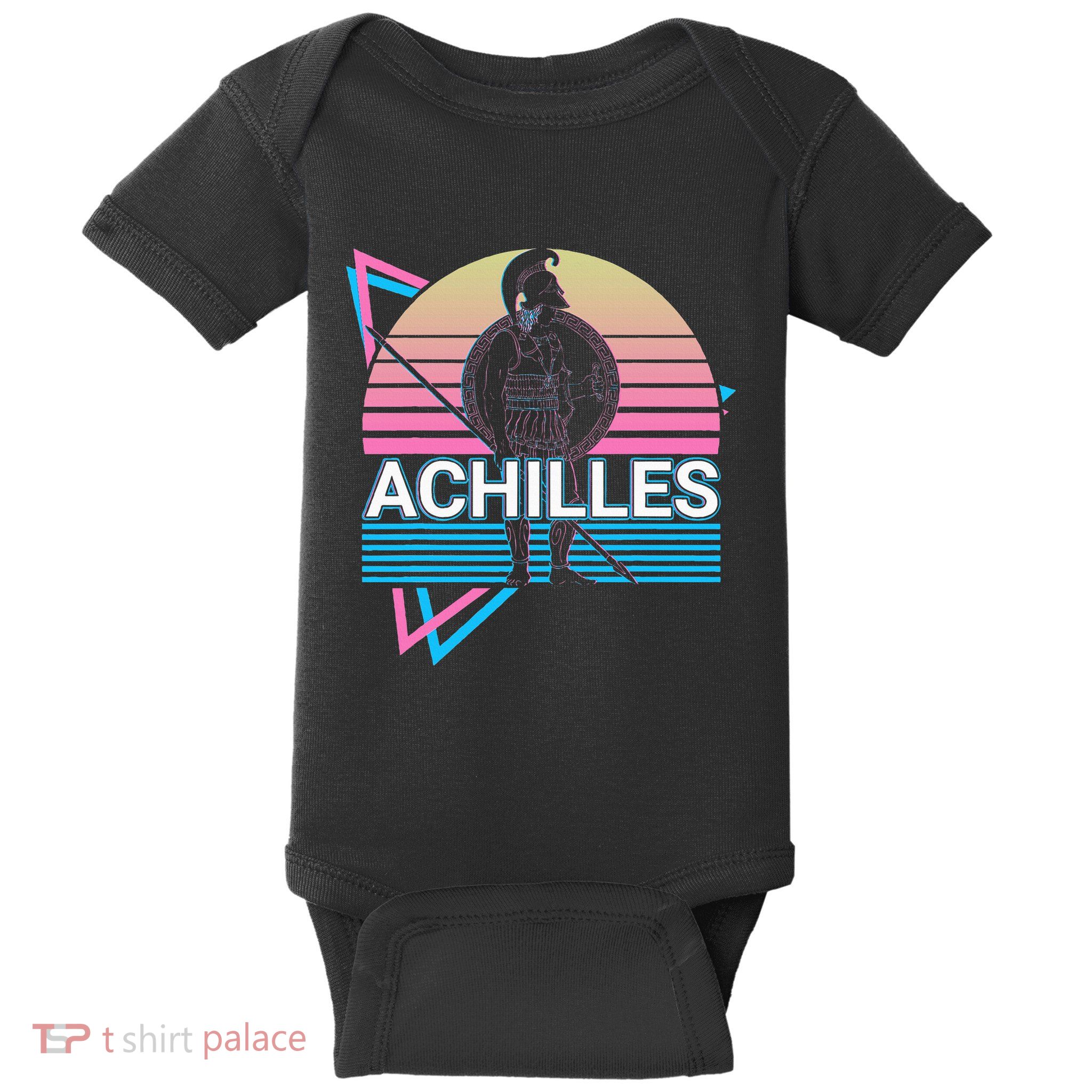 Achilles Greek Warrior Ancient Greek Mythology Retro Baby Bodysuit