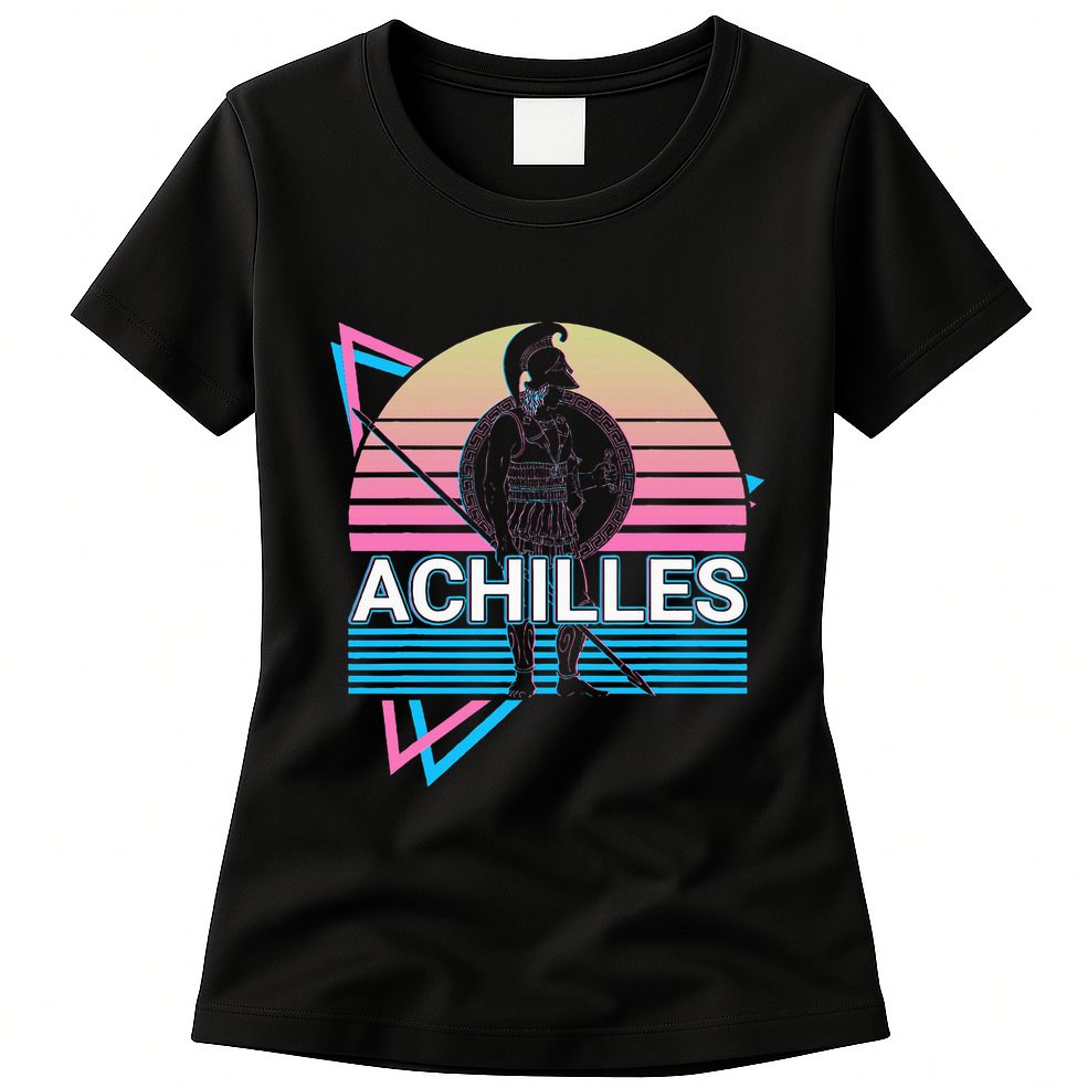 Achilles Greek Warrior Ancient Greek Mythology Retro Womens T-Shirt