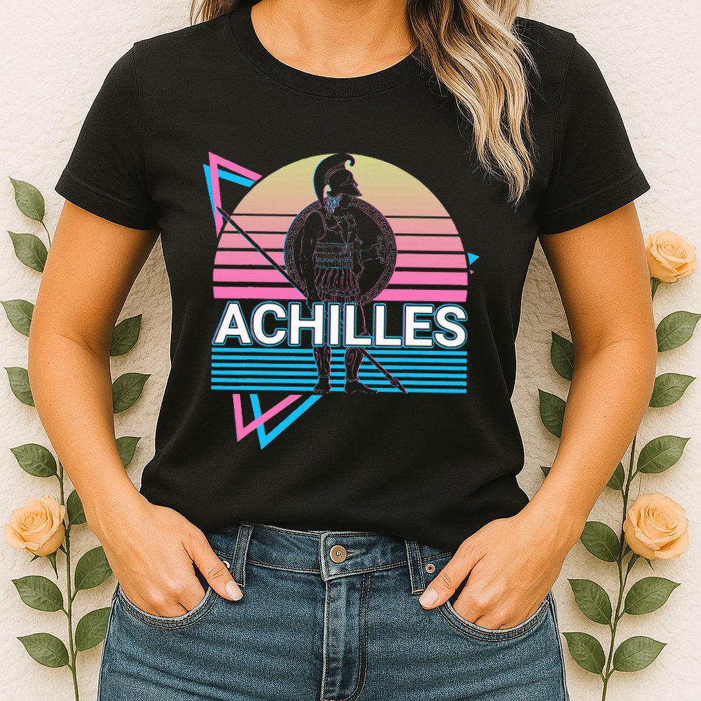 Achilles Greek Warrior Ancient Greek Mythology Retro Womens T-Shirt