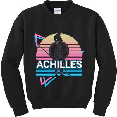 Achilles Greek Warrior Ancient Greek Mythology Retro Kids Sweatshirt