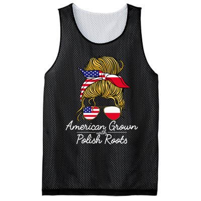 American Grown With Polish Roots Poland And Usa Flag Mesh Reversible Basketball Jersey Tank