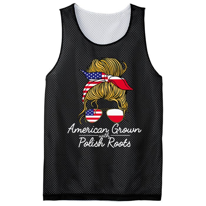 American Grown With Polish Roots Poland And Usa Flag Mesh Reversible Basketball Jersey Tank