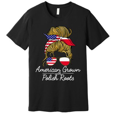 American Grown With Polish Roots Poland And Usa Flag Premium T-Shirt