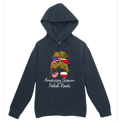 American Grown With Polish Roots Poland And Usa Flag Urban Pullover Hoodie