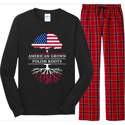 American Grown With Polish Roots Gift Poland Gift Long Sleeve Pajama Set