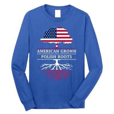 American Grown With Polish Roots Gift Poland Gift Long Sleeve Shirt