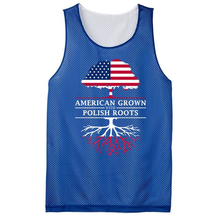 American Grown With Polish Roots Gift Poland Gift Mesh Reversible Basketball Jersey Tank