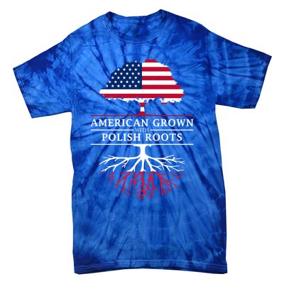 American Grown With Polish Roots Gift Poland Gift Tie-Dye T-Shirt