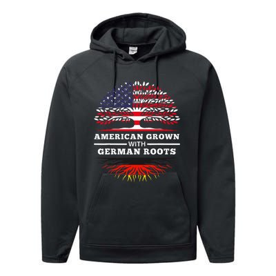 American Grown With German Roots Family Heritage Germany Performance Fleece Hoodie