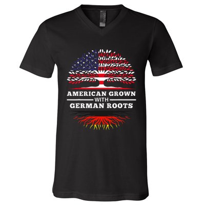 American Grown With German Roots Family Heritage Germany V-Neck T-Shirt