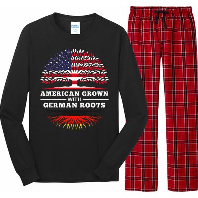 American Grown With German Roots Family Heritage Germany Long Sleeve Pajama Set