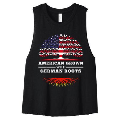 American Grown With German Roots Family Heritage Germany Women's Racerback Cropped Tank