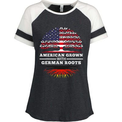 American Grown With German Roots Family Heritage Germany Enza Ladies Jersey Colorblock Tee