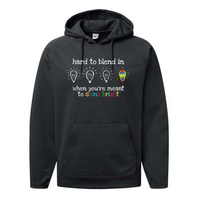 Autistic Gifts Women Colorful Autism Awareness Performance Fleece Hoodie