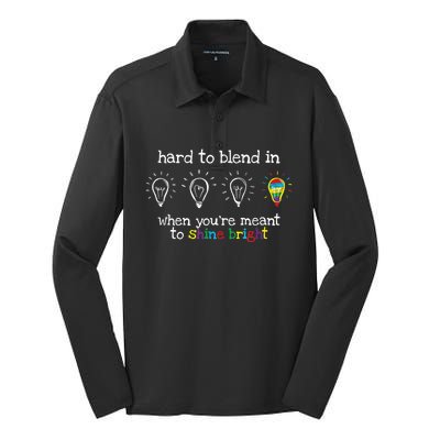 Autistic Gifts Women Colorful Autism Awareness Silk Touch Performance Long Sleeve Polo