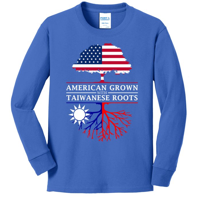 American Grown With Taiwanese Roots Gift Taiwan Gift Kids Long Sleeve Shirt