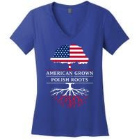 American Grown With Polish Roots Gift Poland Gift Women's V-Neck T-Shirt