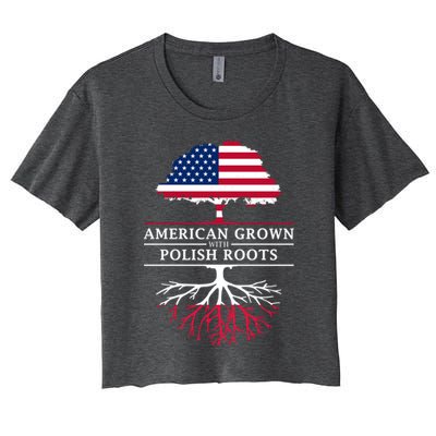 American Grown With Polish Roots Gift Poland Gift Women's Crop Top Tee