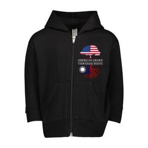 American Grown With Taiwanese Roots Gift Taiwan Gift Toddler Zip Fleece Hoodie