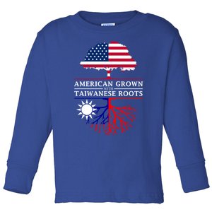 American Grown With Taiwanese Roots Gift Taiwan Gift Toddler Long Sleeve Shirt