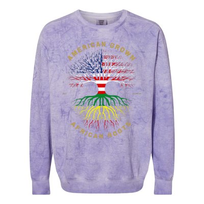 American Grown With African Roots Tree USA Flag Unique Colorblast Crewneck Sweatshirt