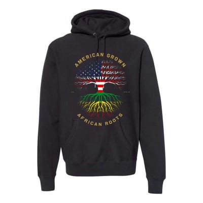 American Grown With African Roots Tree USA Flag Unique Premium Hoodie