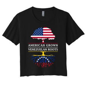 American Grown With Venezuelan Roots Women's Crop Top Tee