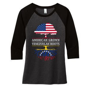 American Grown With Venezuelan Roots Women's Tri-Blend 3/4-Sleeve Raglan Shirt