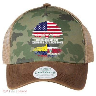 American Grown With Flag Heritage Colombia Costa Rica Roots Legacy Tie Dye Trucker Hat