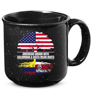 American Grown With Flag Heritage Colombia Costa Rica Roots 15oz Campfire Ceramic Mug