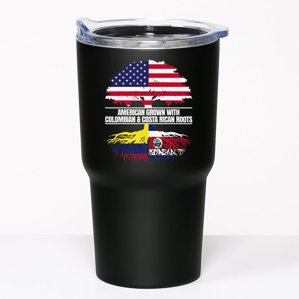 American Grown With Flag Heritage Colombia Costa Rica Roots Tumbler