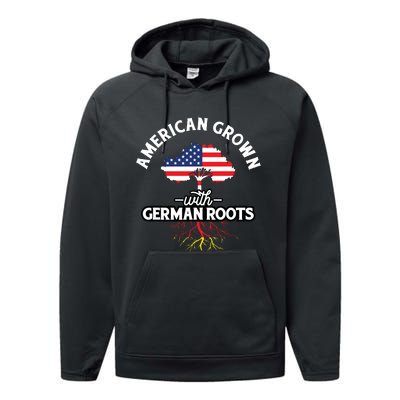 American Grown With German Roots German Heritage Germany Performance Fleece Hoodie