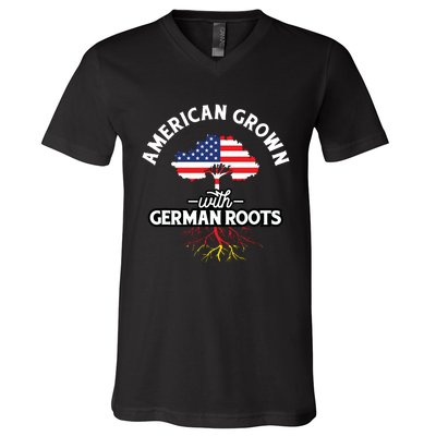 American Grown With German Roots German Heritage Germany V-Neck T-Shirt