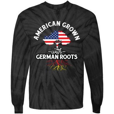 American Grown With German Roots German Heritage Germany Tie-Dye Long Sleeve Shirt