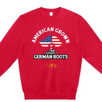 American Grown With German Roots German Heritage Germany Premium Crewneck Sweatshirt