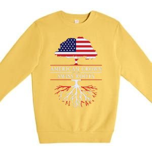 American Grown With Swiss Roots Switzerlan Premium Crewneck Sweatshirt