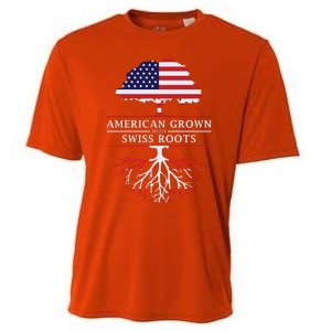 American Grown With Swiss Roots Switzerlan Cooling Performance Crew T-Shirt