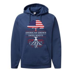 American Grown With Swiss Roots Switzerlan Performance Fleece Hoodie