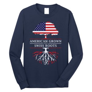 American Grown With Swiss Roots Switzerlan Long Sleeve Shirt