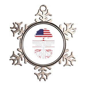 American Grown With Swiss Roots Switzerlan Metallic Star Ornament