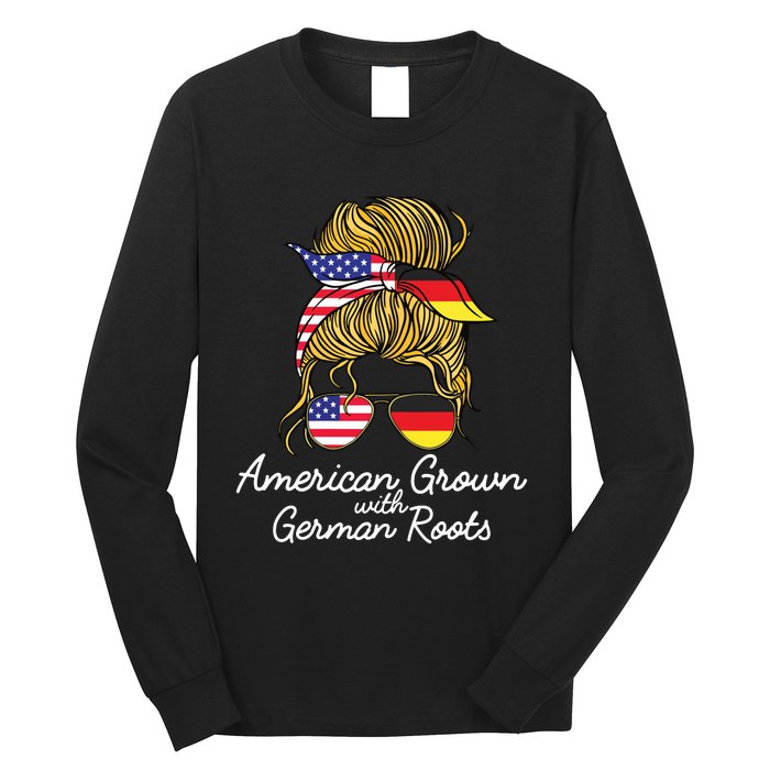 American Grown With German Roots Germany And USA Flag Long Sleeve Shirt