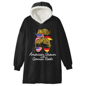 American Grown With German Roots Germany And USA Flag Hooded Wearable Blanket