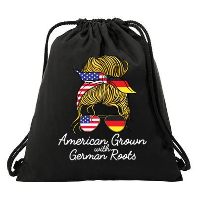 American Grown With German Roots Germany And USA Flag Drawstring Bag