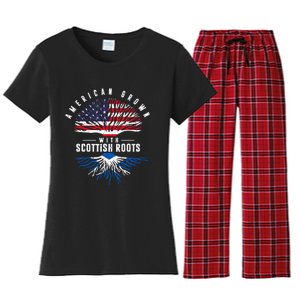 American Grown With Scottish Roots Scotland Women's Flannel Pajama Set