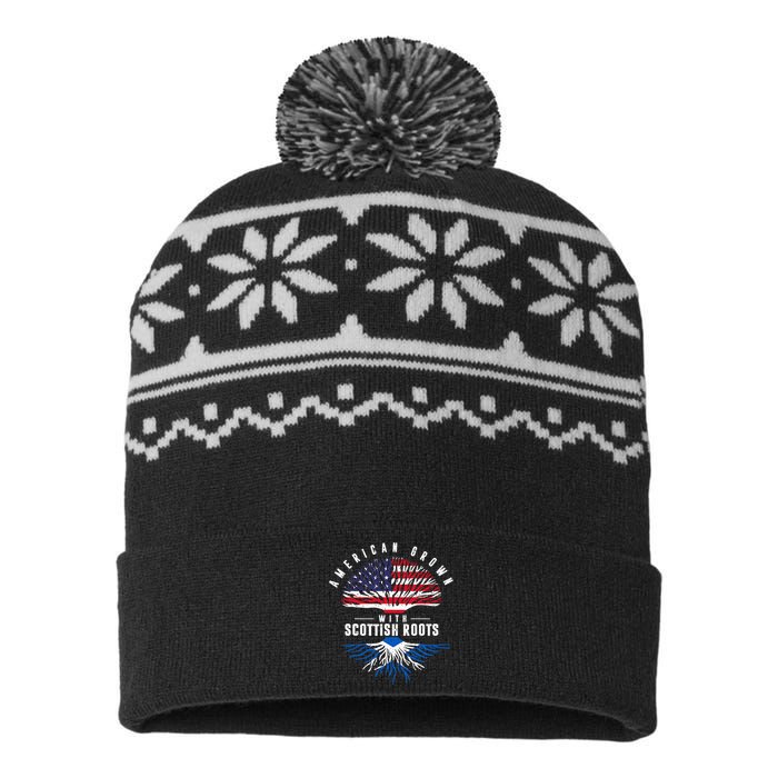 American Grown With Scottish Roots Scotland USA-Made Snowflake Beanie