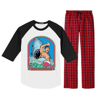 A Great Week Shark Meaningful Gift Stay Positive Gift Raglan Sleeve Pajama Set