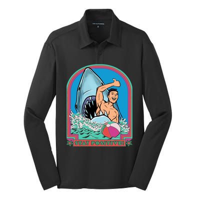 A Great Week Shark Meaningful Gift Stay Positive Gift Silk Touch Performance Long Sleeve Polo