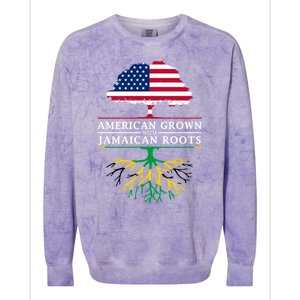 American Grown With Jamaican Roots Gift Jamaica Funny Gift Colorblast Crewneck Sweatshirt